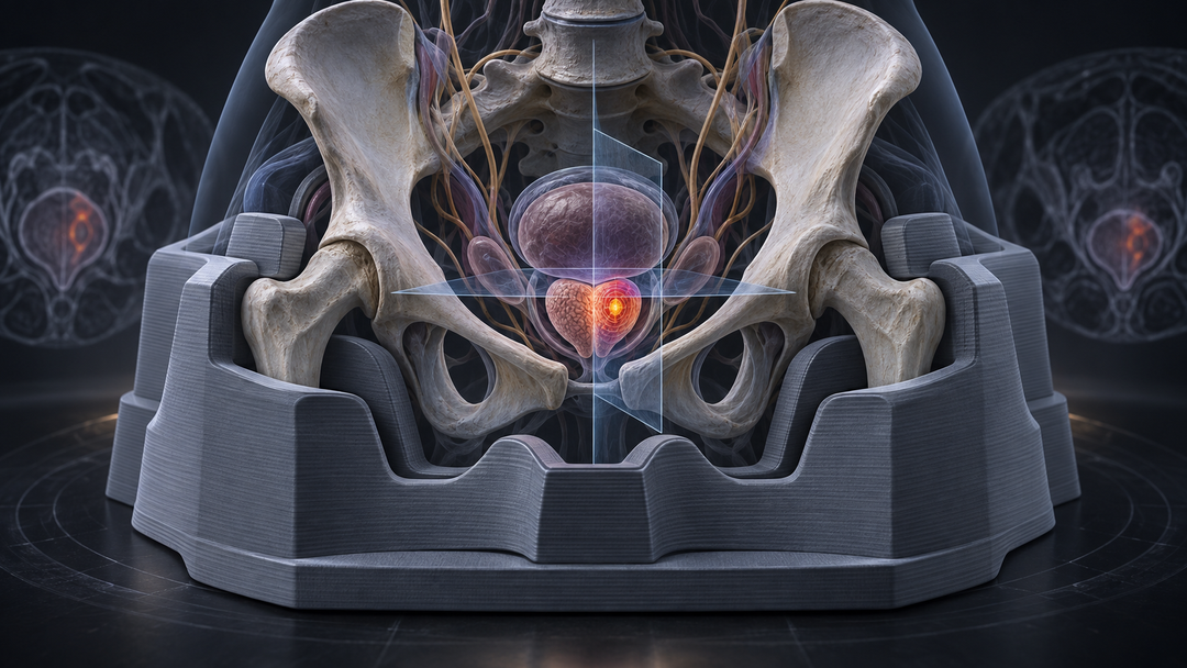 Original medical illustration for: A Custom 3D-Printed Mold to Make MRI-Guided Heat Therapy for Prostate Cancer More Precise