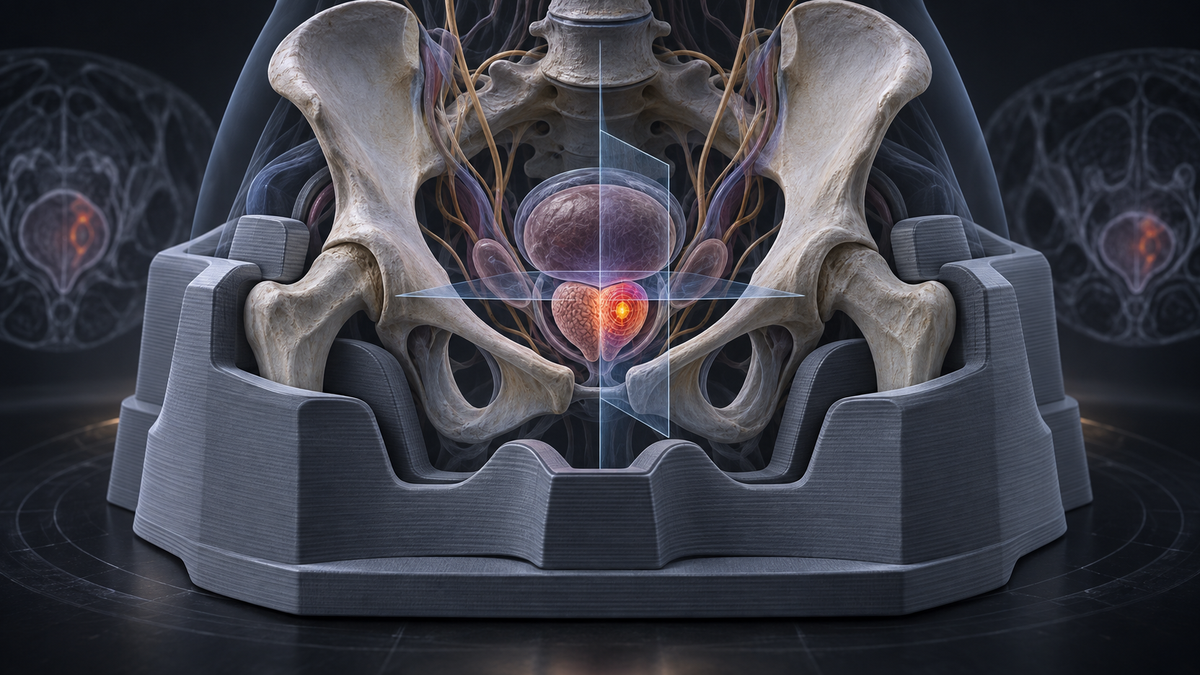 Original medical illustration for: A Custom 3D-Printed Mold to Make MRI-Guided Heat Therapy for Prostate Cancer More Precise