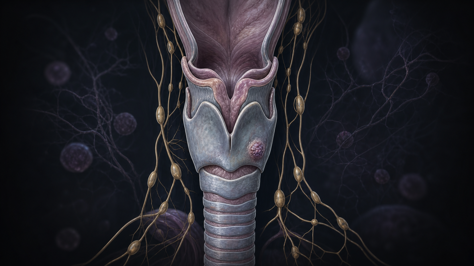 Original medical illustration for: A Young Woman's Journey with Persistent Throat Pain: Understanding an Unusual Cancer Diagnosis