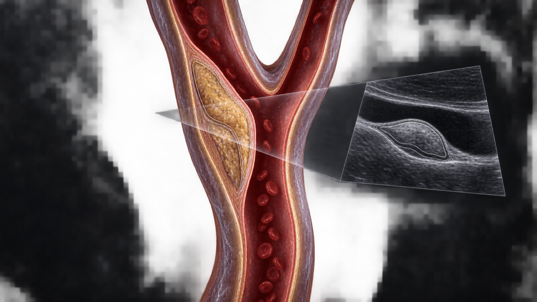 Original medical illustration for: Adding Carotid Plaque Measurements to the Framingham Risk Score: A Better Way to Predict Heart Attacks and Strokes?