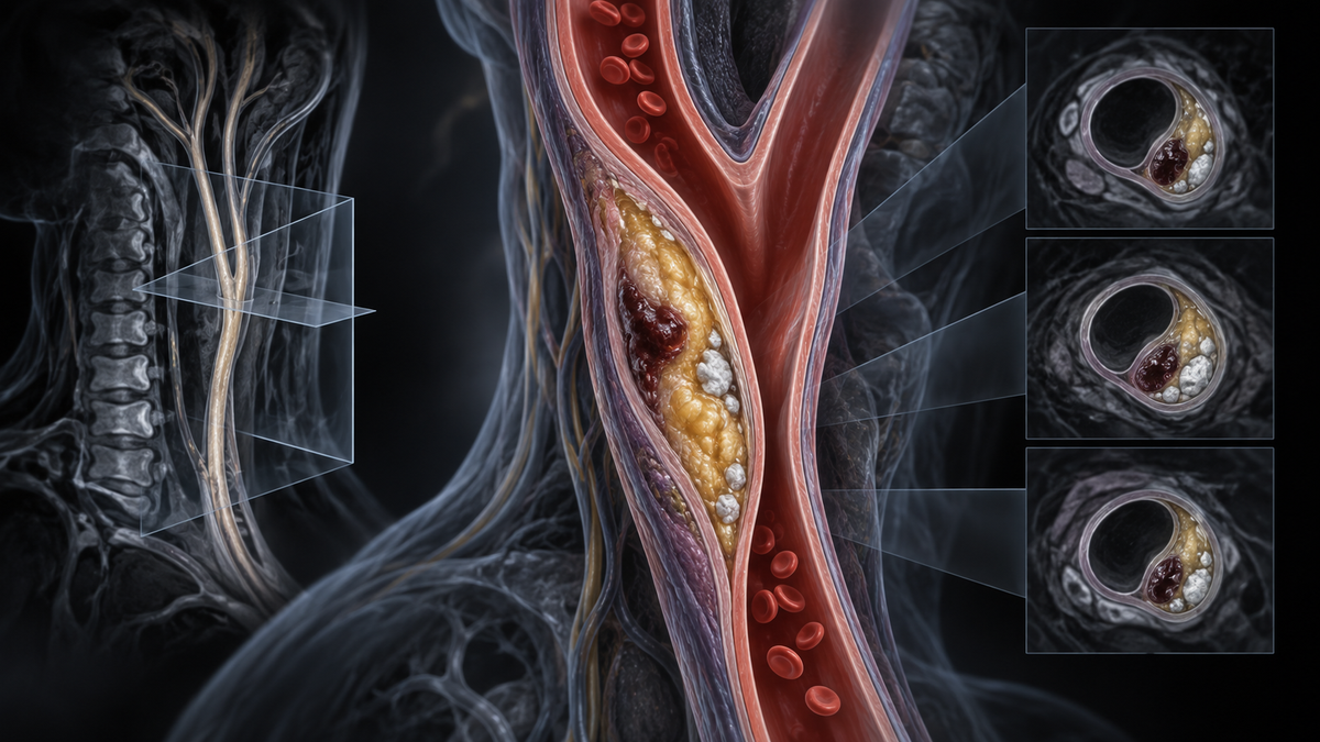 Original medical illustration for: Carotid Plaque on MRI: What Soft Plaque, Bleeding, and Calcium Mean for Your Heart Health