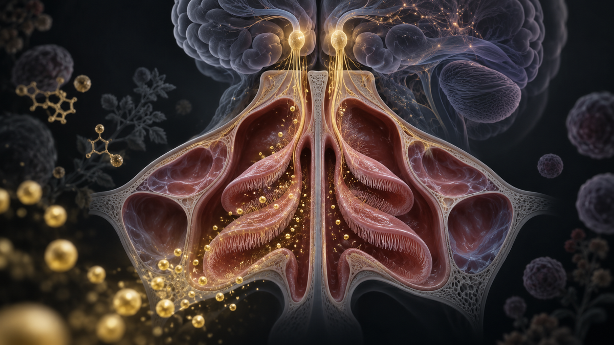 Original medical illustration for: Flavonoids Through the Nose: A New Route for Treating Sinus, Respiratory, and Brain Conditions