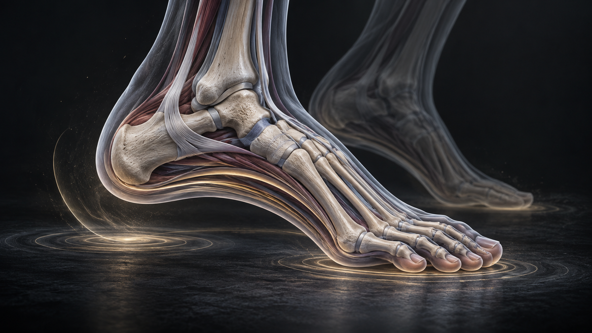 Original medical illustration for: Growing Up Barefoot: How Going Shoeless Shapes Children's Feet and Running Style