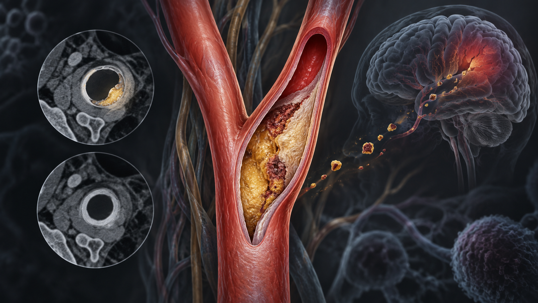 Original medical illustration for: Hidden Stroke Causes: How a CT-Based Plaque Scoring System (Carotid Plaque-RADS) Could Identify Dangerous Carotid Plaques in Patients with Unexplained Strokes