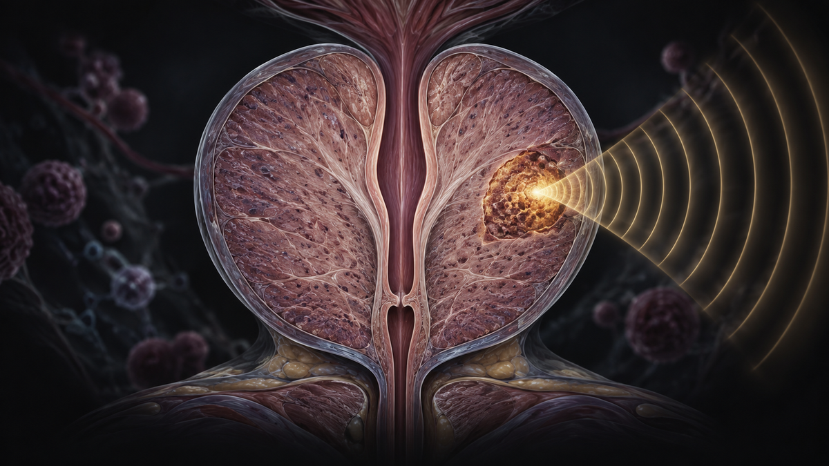 Original medical illustration for: High-Intensity Focused Ultrasound (HIFU) for Prostate Cancer: A Comprehensive Patient's Guide