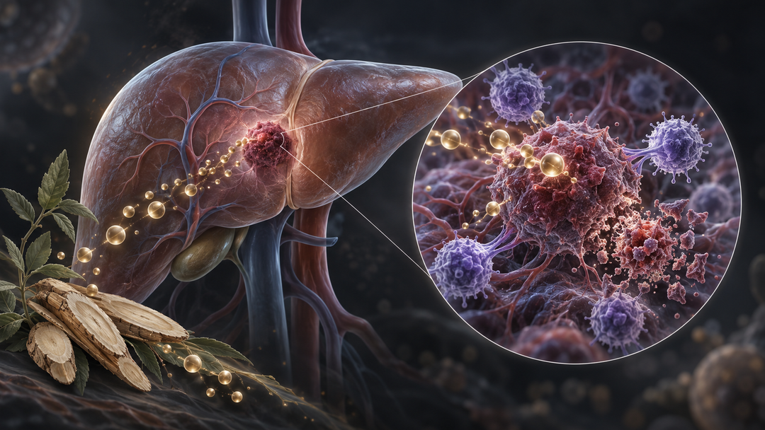 Original medical illustration for: How a Compound from Traditional Chinese Medicine Fights Liver Cancer: Understanding Astragaloside-IV (AS-IV) Therapy for Hepatocellular Carcinoma