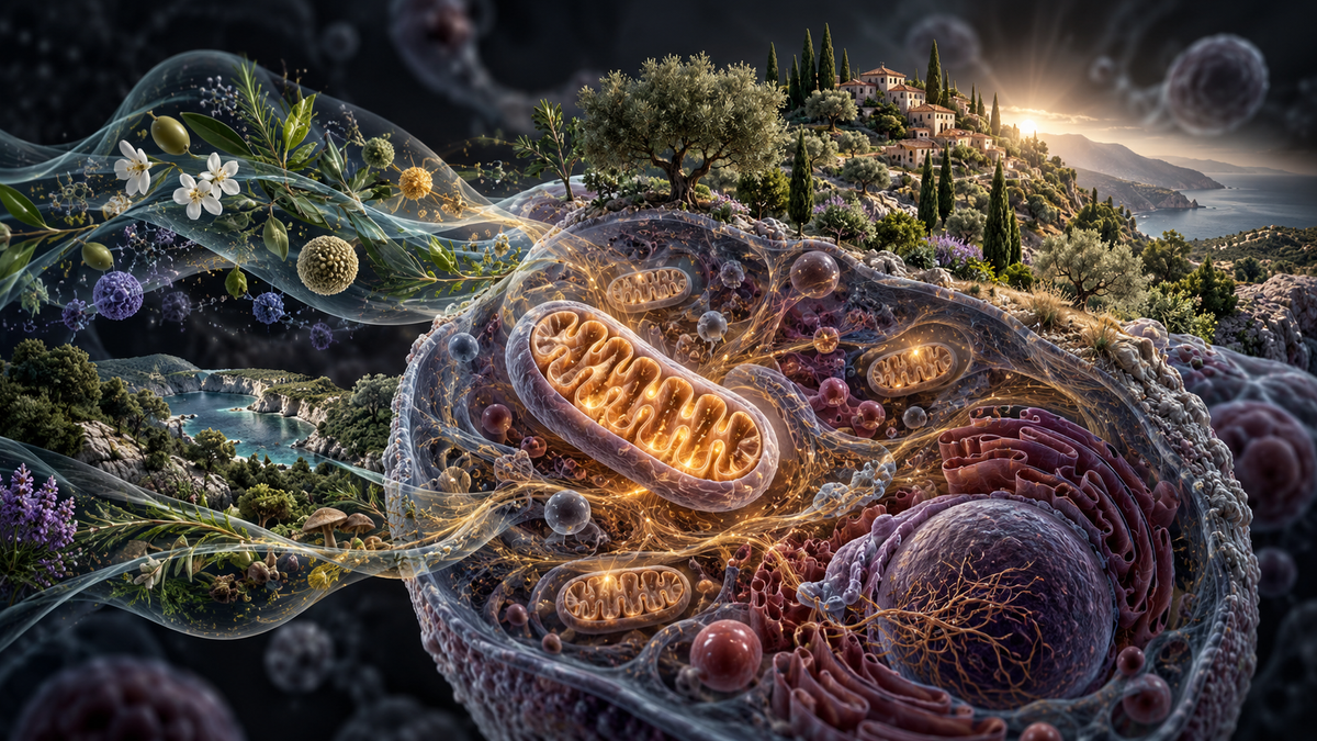 Original medical illustration for: How Environment Shapes Healthy Aging and Longevity: Lessons from Blue Zones and Cilento