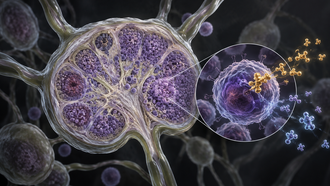 Original medical illustration for: Ibrutinib Plus Chemotherapy Without Stem-Cell Transplant Shows Strong Benefits for Younger Patients with Mantle Cell Lymphoma: 4.5-Year Results from the TRIANGLE Trial