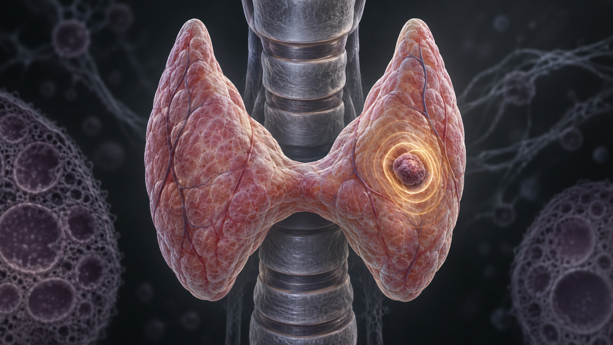 Original medical illustration for: Managing Low-Risk Papillary Thyroid Cancer: Understanding Minimally Invasive Treatment Options