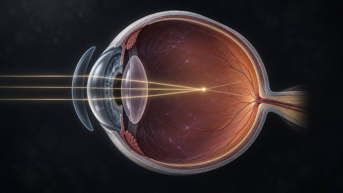 Original medical illustration for: Myopia Control in Children: A Complete Patient's Guide to the 2023 Cochrane Review