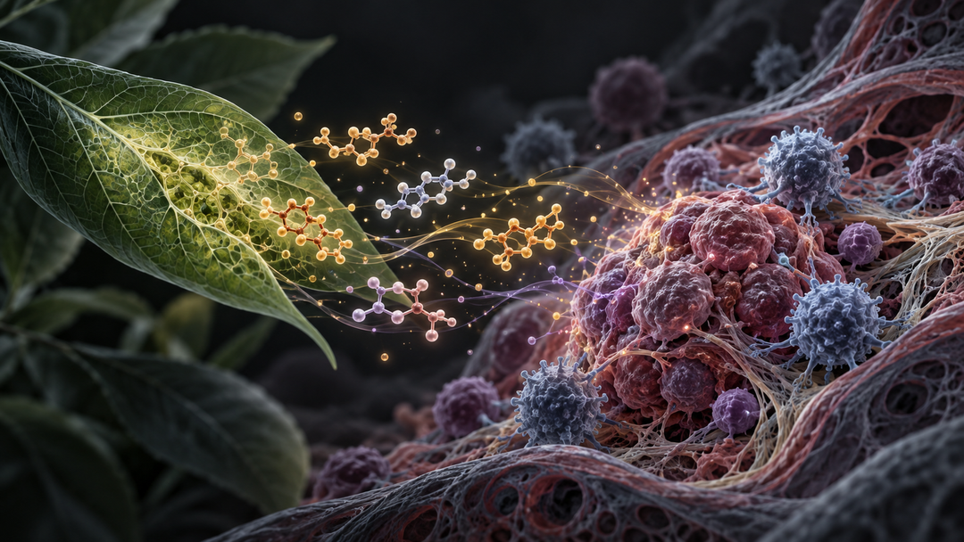 Original medical illustration for: Nature's Weapons: How Natural Plant Compounds May Help Fight Cancer