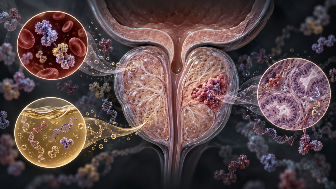 Original medical illustration for: New Prostate Cancer Biomarkers: A Guide for Patients and Clinicians
