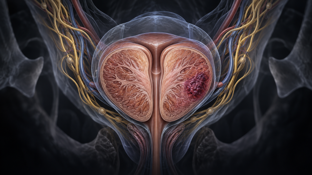 Original medical illustration for: Preventative Prostate Removal: Hope for High-Risk Men Living in Fear of Prostate Cancer