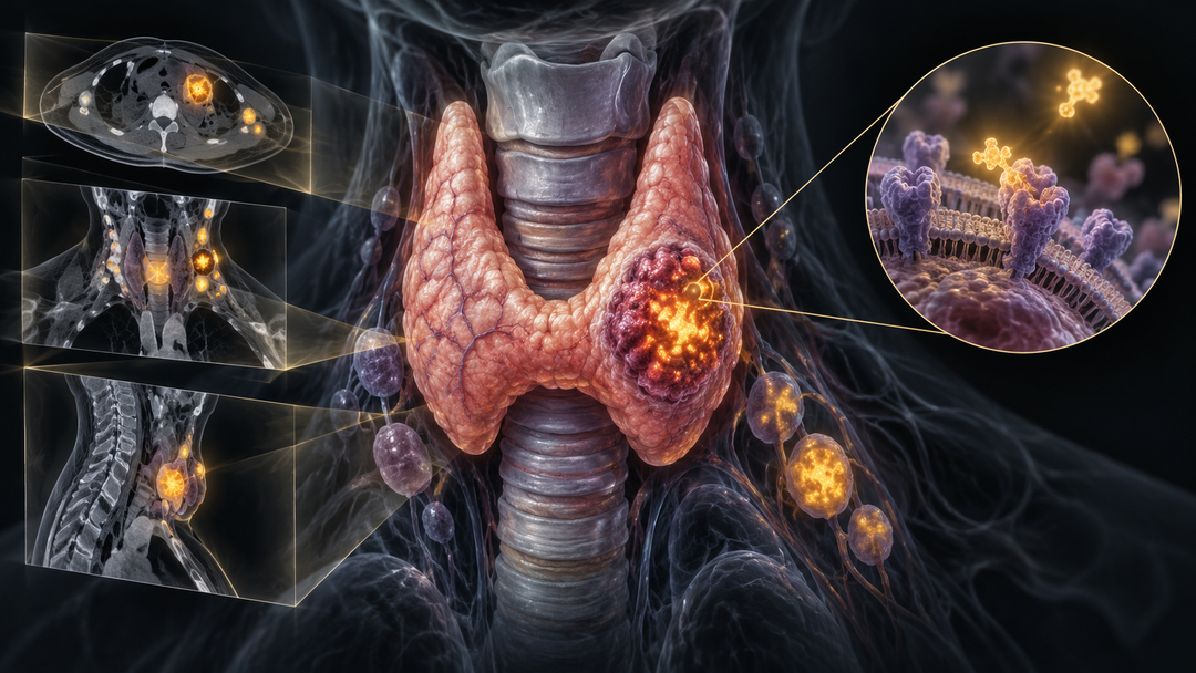 Original medical illustration for: Somatostatin Receptor PET/CT Scanning for Medullary Thyroid Cancer: What a Major Research Review Found