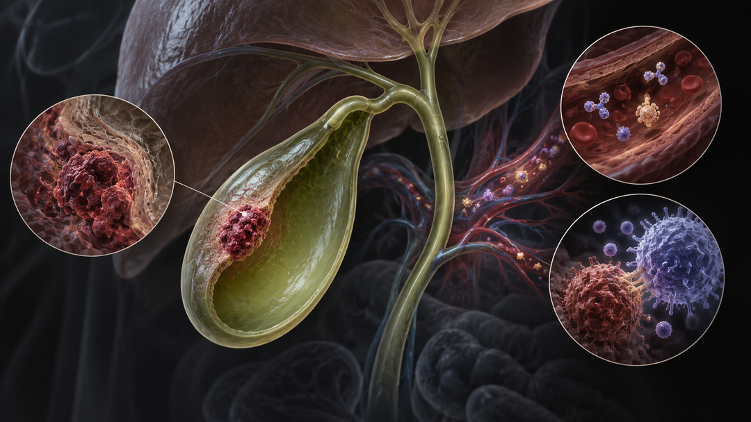 Original medical illustration for: Systemic Therapy for Gallbladder Cancer: What Patients and Families Need to Know