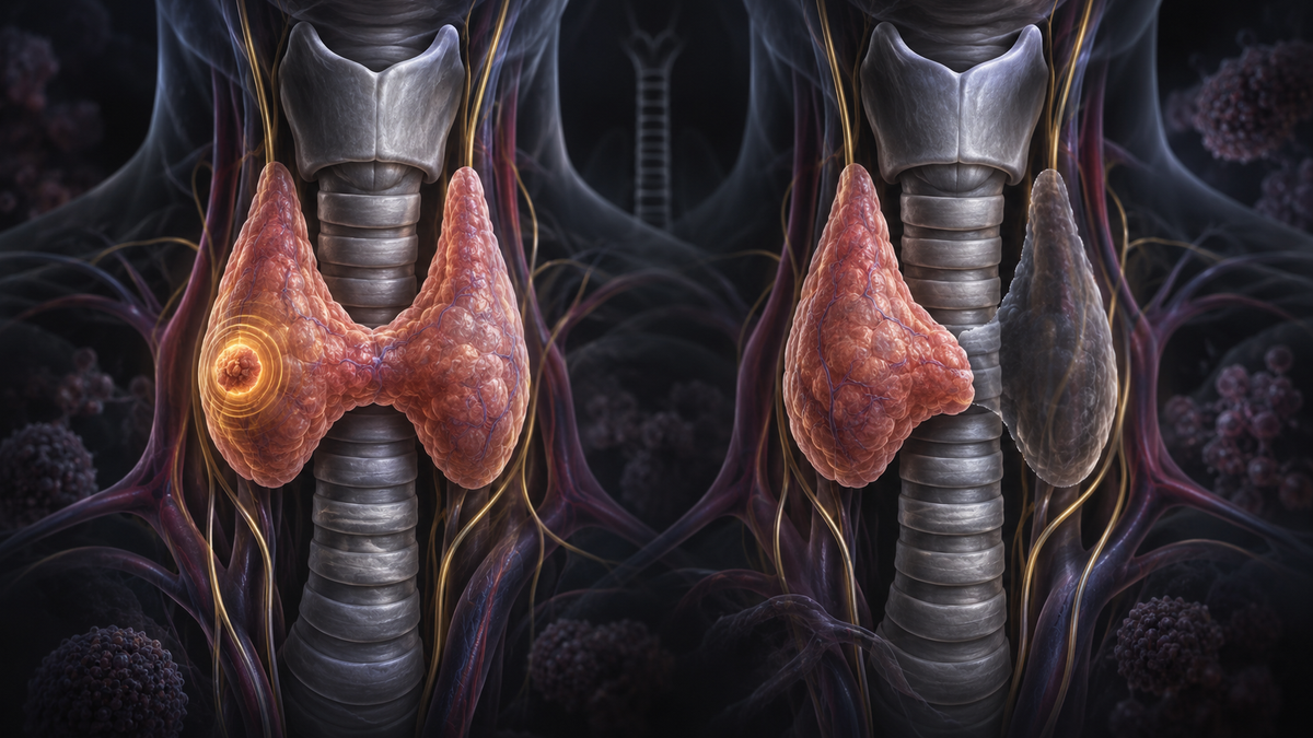 Original medical illustration for: Thermal Ablation vs. Surgery for Small Papillary Thyroid Cancer: A Patient's Guide to the Latest Research