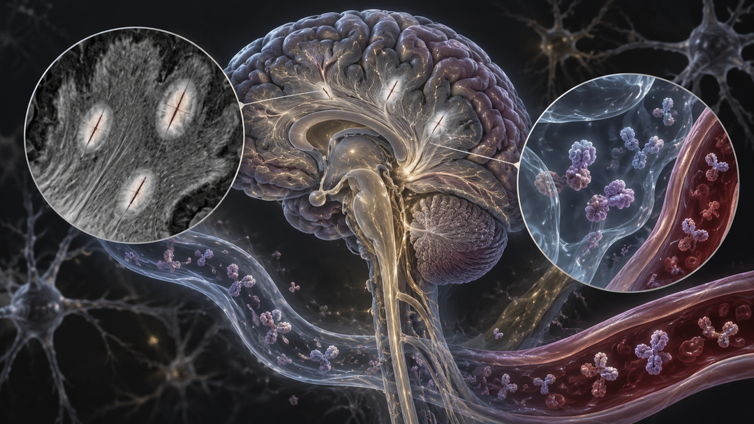 Original medical illustration for: Two New Biomarkers That Could Transform Multiple Sclerosis Diagnosis: The Kappa Free Light Chain Index and the Central Vein Sign