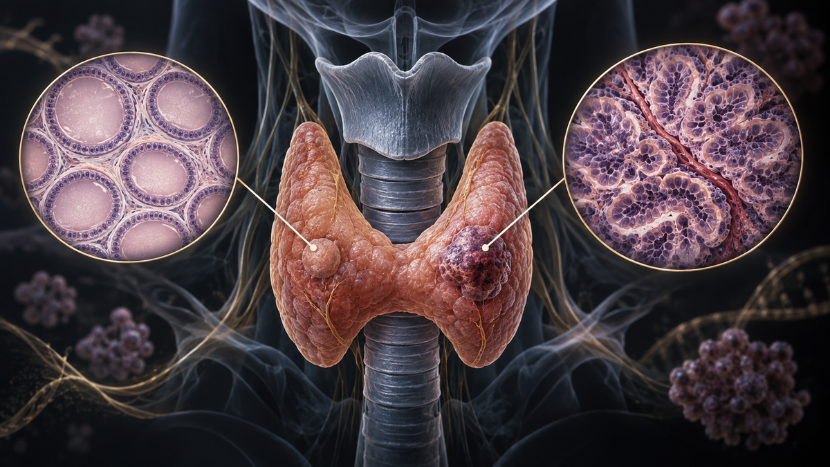 Original medical illustration for: Understanding Differentiated Thyroid Carcinoma: A Comprehensive Guide to Modern Diagnosis, Staging, and Treatment
