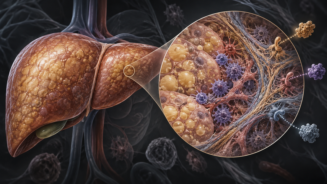 Original medical illustration for: Understanding Inflammation and Scarring in Fatty Liver Disease: What New Treatments May Bring