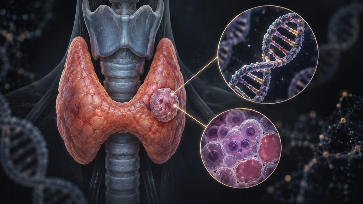 Original medical illustration for: Understanding Molecular Diagnostics in Thyroid Pathology: A Patient's Guide to Genetic Testing for Thyroid Nodules