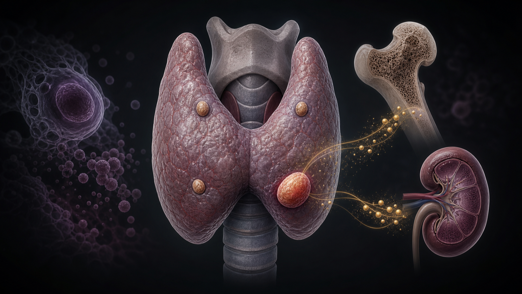 Original medical illustration for: Understanding Primary Hyperparathyroidism: A Patient's Guide to Diagnosis and Treatment