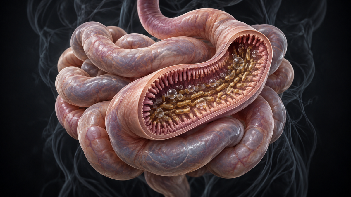 Original medical illustration for: Understanding Small Intestinal Bacterial Overgrowth (SIBO): A Complete Patient Guide