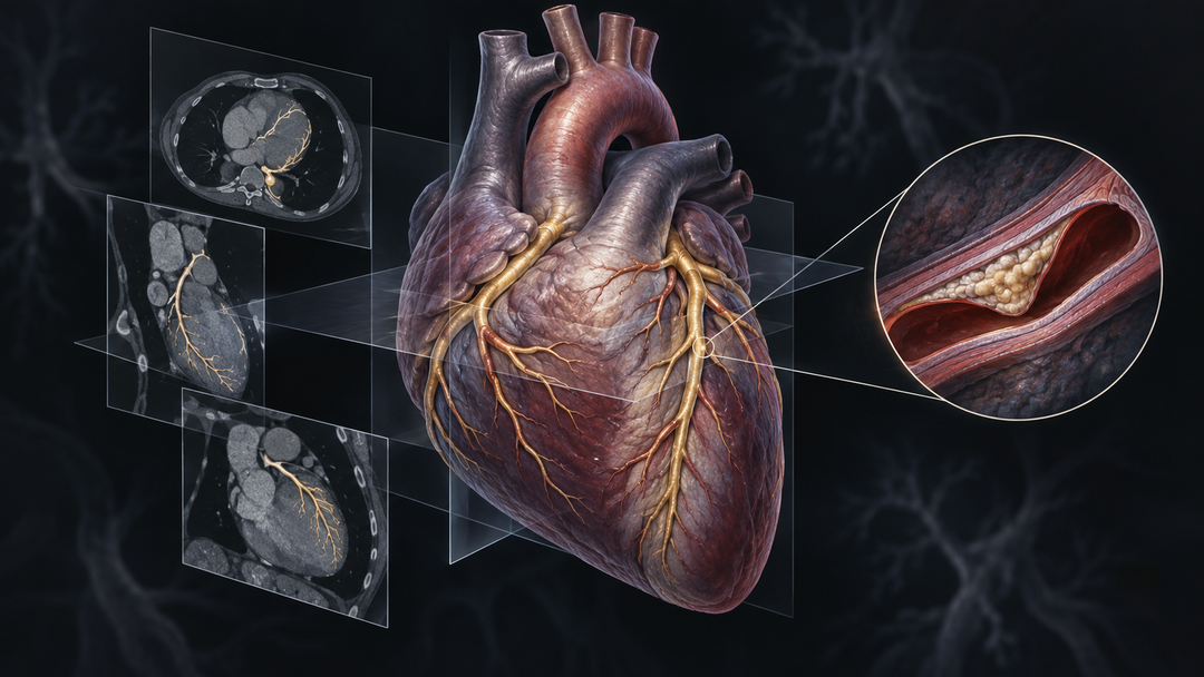Original medical illustration for: Understanding Your CT Coronary Angiography: A Patient's Guide to the Cleerly Standard Protocol
