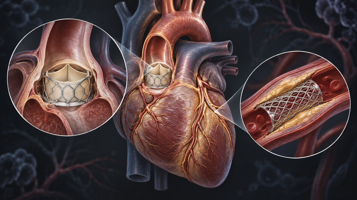 Original medical illustration for: Which Procedure First? New Study Shows Valve Replacement Before Coronary Stenting Is as Safe as the Traditional Approach