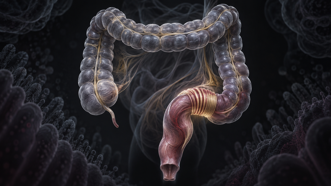 Original medical illustration for: Why Gut Recovery After Colon Surgery Differs: The Role of an Overactive Rectosigmoid “Brake”