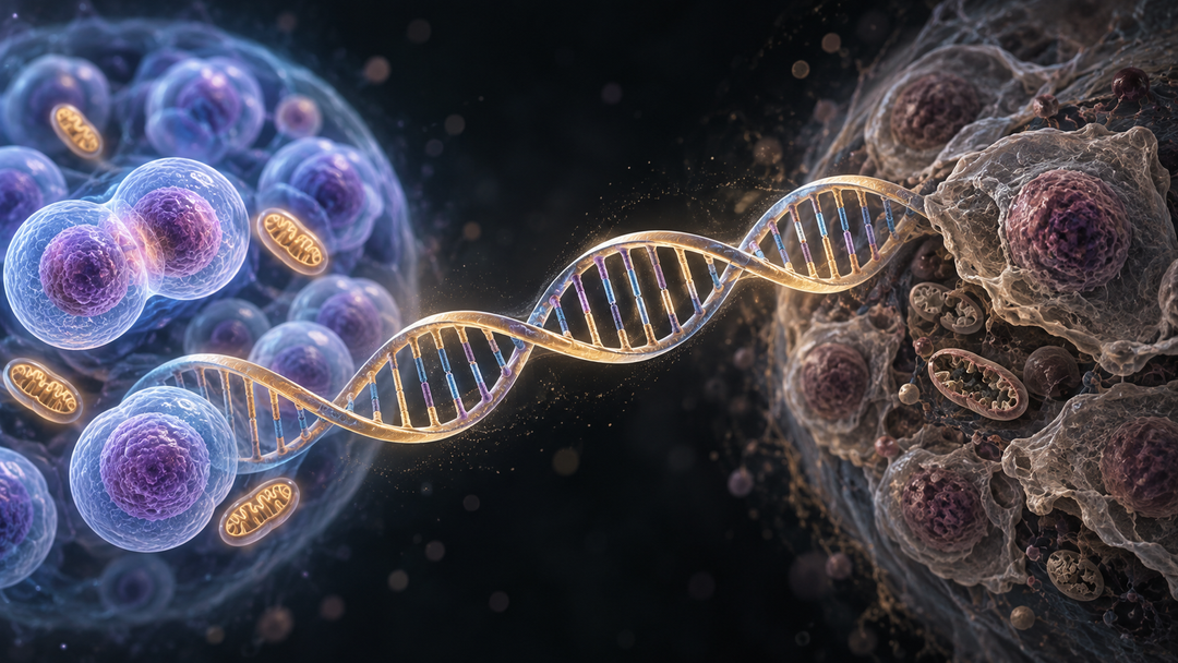 Original medical illustration for: Why Our Bodies Age: The Genetic Trade-Off Theory of Antagonistic Pleiotropy
