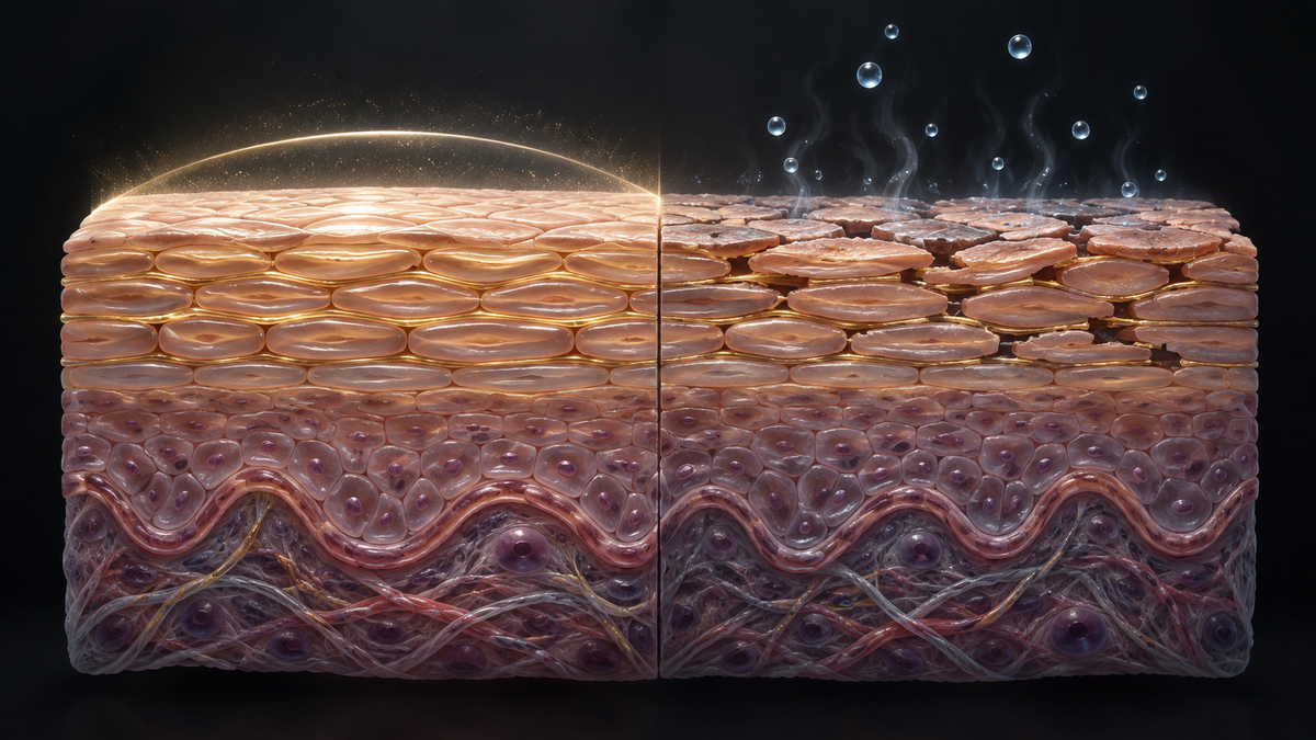 Original medical illustration for: Your Skincare Routine Might Be Destroying Your Skin: The Truth About Skin Barrier Damage