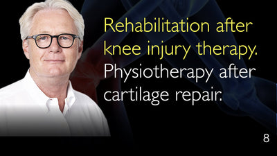 Rééducation du genou après une lésion. Kinésithérapie post-opératoire suite à une réparation du cartilage. 8
