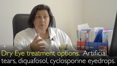 Behandelingsopties voor droge ogen. Kunsttranen, diquafosol, cyclosporine oogdruppels. 4