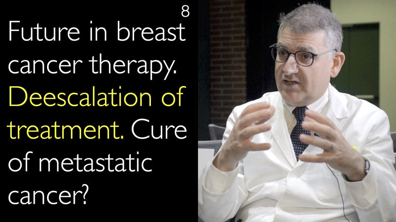 Future in breast cancer therapy. Deescalation of treatment. Cure of metastatic cancer? 8