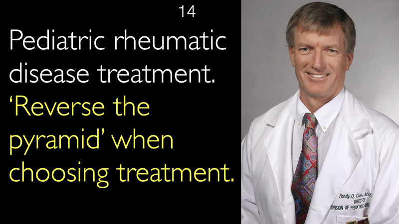 Pediatric rheumatic disease treatment. ‘Reverse the pyramid’ when choosing treatment. 14