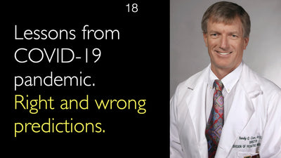 Lessons from COVID-19 pandemic. Right and wrong predictions. 18