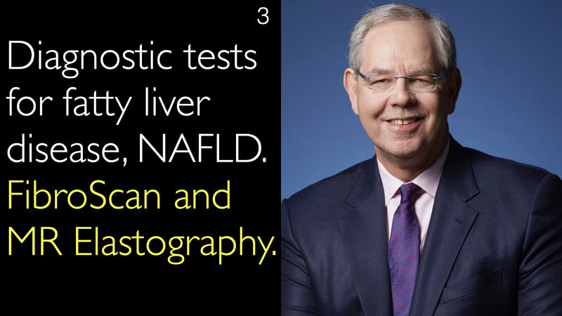 Diagnostic tests for fatty liver disease, NAFLD. FibroScan and MR Elastography. 3