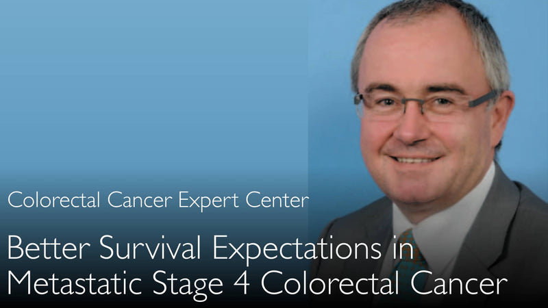 Prognosis in Stage 4 metastatic colon cancer. 10-year survival for 30% of patients. 6